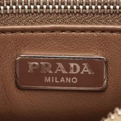 مملوكة مسبقًا Prada Brown Saffiano Leather Top Zip Shoulder Bag