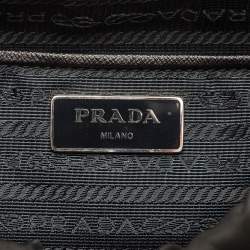 Pre Owned Prada Tessuto Navy Blue/Black Quilted Fabric and Leather Backpack