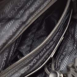 Pre Owned Prada Tessuto Navy Blue/Black Quilted Fabric and Leather Backpack