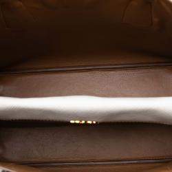 مملوكة مسبقًا Prada White Medium Bicolor Saffiano Cuir Double Satchel