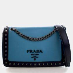 مملوكة مسبقًا Prada Calfskin Glace Calf Studded Crossbody Bag