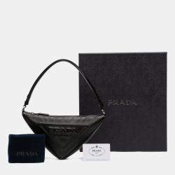 Pre Owned حقيبة برادا ساتشيل تريانجل جريس لوكس سوداء