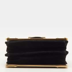 مملوكة مسبقًا Prada Cahier Black Velvet and Leather Shoulder Bag