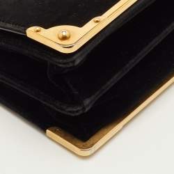مملوكة مسبقًا Prada Cahier Black Velvet and Leather Shoulder Bag