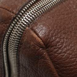 Pre Owned Prada Antique Brown Cervo Deerskin Leather Tote