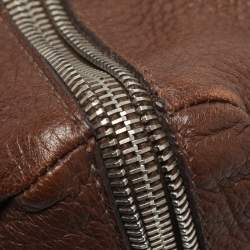 Pre Owned Prada Antique Brown Cervo Deerskin Leather Tote