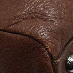 Pre Owned Prada Antique Brown Cervo Deerskin Leather Tote