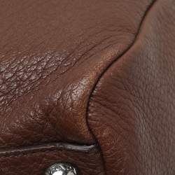 Pre Owned Prada Antique Brown Cervo Deerskin Leather Tote