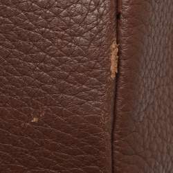 Pre Owned Prada Antique Brown Cervo Deerskin Leather Tote