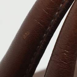 Pre Owned Prada Antique Brown Cervo Deerskin Leather Tote