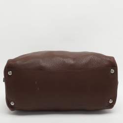 Pre Owned Prada Antique Brown Cervo Deerskin Leather Tote