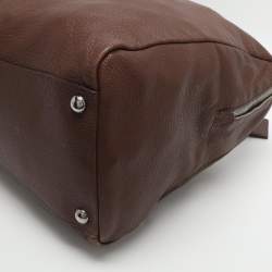 Pre Owned Prada Antique Brown Cervo Deerskin Leather Tote