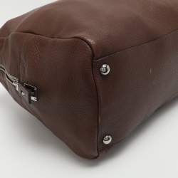 Pre Owned Prada Antique Brown Cervo Deerskin Leather Tote