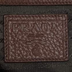 Pre Owned Prada Antique Brown Cervo Deerskin Leather Tote