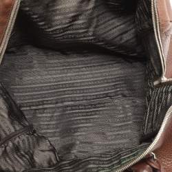 Pre Owned Prada Antique Brown Cervo Deerskin Leather Tote