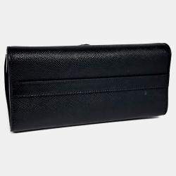 Pre Owned Prada Black Leather Monochrome Saffiano Shoulder Bag