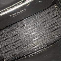 Pre Owned Prada Black Leather Monochrome Saffiano Shoulder Bag