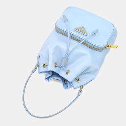 Pre Owned حقيبة يد وجسم متقاطعة برادا قماش نايلون متجدد زرقاء