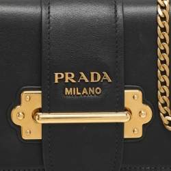 مملوكة مسبقًا حقيبة خصر برادا جلد كاهير أسود