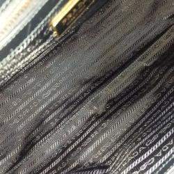 Pre Owned Prada Black Re-Ylon and Leather Top Handle Bag Large