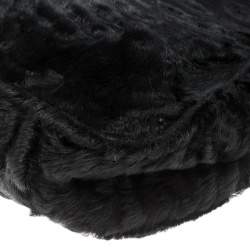 Pre Owned Prada Black Fur Shoulder Bag