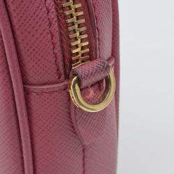 Pre Owned Prada Pink Saffiano Mini Crossbody Bag