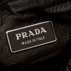 Pre Owned Prada Beige/Purple Tweed and Leather Flat Tote