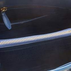 Pre Owned Prada Blue Saffiano Lux Leather Parabole Tote