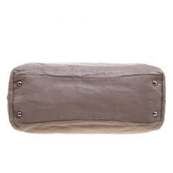 Pre Owned Prada Grey Leather Push Lock Satchel