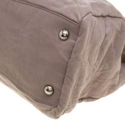 Pre Owned Prada Grey Leather Push Lock Satchel