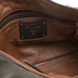 Pre Owned Prada Black Leather Fringe Clutch