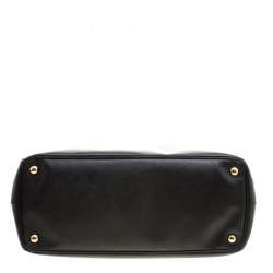 Pre Owned Prada Black Saffiano Lux Leather Large Double Zip Tote