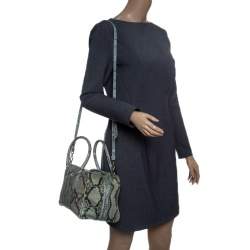 Prada Mint Green/Black Python Bowling Bag