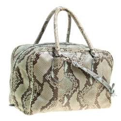 Prada Mint Green/Black Python Bowling Bag