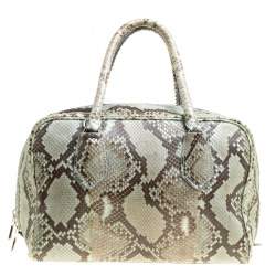 Prada Mint Green/Black Python Bowling Bag