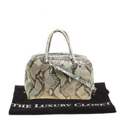 Prada Mint Green/Black Python Bowling Bag