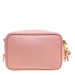 Pre Owned Prada Pink Saffiano Lux Leather Camera Crossbody Bag