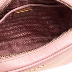 Pre Owned Prada Pink Saffiano Lux Leather Camera Crossbody Bag