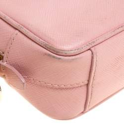 Pre Owned Prada Pink Saffiano Lux Leather Camera Crossbody Bag