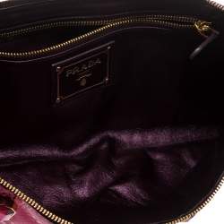 Pre Owned Prada Metallic Pink Python Whips Pietre Clutch