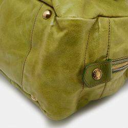 Prada Green Vitello Shine Leather Chain Link Bowler Bag