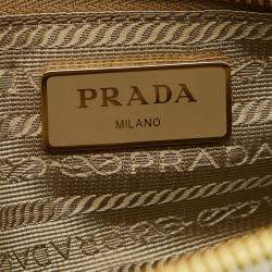 Prada Green Vitello Shine Leather Chain Link Bowler Bag