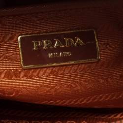 Pre Owned Prada Orange Saffiano Lux Leather Promenade Tote