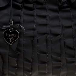 Pre Owned Prada Black Nylon Ruffle Tote