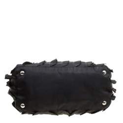 Pre Owned Prada Black Nylon Ruffle Tote