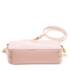 Pre Owned Prada Blush Pink Saffiano Lux Leather Camera Crossbody Bag