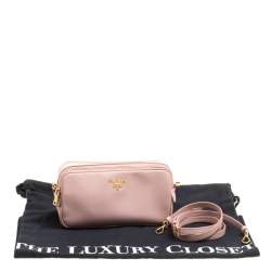 Pre Owned Prada Blush Pink Saffiano Lux Leather Camera Crossbody Bag