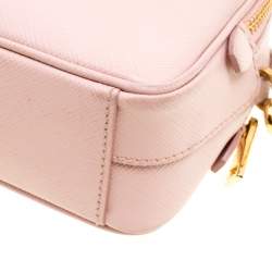 Pre Owned Prada Blush Pink Saffiano Lux Leather Camera Crossbody Bag