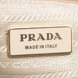 Pre Owned Prada Beige Leather Top Handle Bag