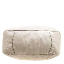 Pre Owned Prada Beige Leather Top Handle Bag